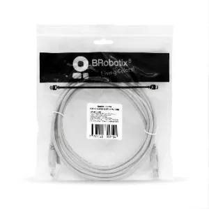 Cable de Red, Cat6, 1 Mt, RJ-45, RJ-45, 100% cobre, Macho/Macho, contactos c/baño de oro, Gris, 308194 BROBOTIX