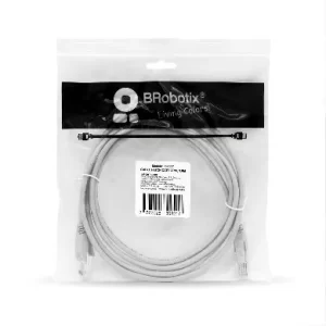 Cable de Red, Cat6, 3 Mts, RJ-45, RJ-45, 100% cobre, Macho/Macho, contactos c/baño de oro, Gris, 308217 BROBOTIX