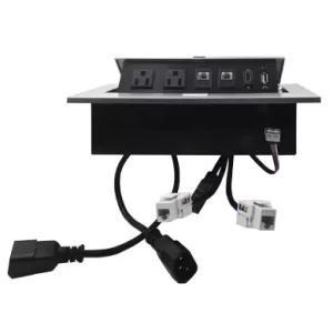 Caja de Mesa, RJ45 Cat 6, HDMI, USB V2.0, Nema 5-15R, Plata, BROBOTIX 171224