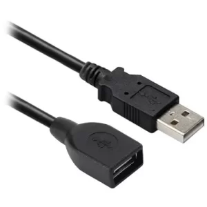Cable USB V2.0 BROBOTIX 150156, USB Tipo A macho, USB Tipo A hembra, Macho/hembra, 20 m, Negro