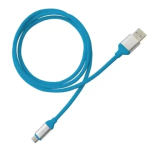 Cable USB V2.0 a Micro de PVC Texturizado BROBOTIX 161208A, 125 cms, Azul
