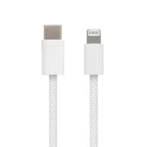 CABLE CARGA RÁPIDA, USB TIPO C A LIGHTNING, TEJIDO, 1.0 M, GRIS (6001530), Brobotix