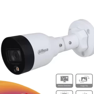Cámara DAHUA IPC-HFW1239S1-LED-S4 - Cámara IP Bullet Full Color 2 Megapíxeles, Lente de 2.8mm, Luz Blanca de 15 Mts, H.265, IP67, PoE, DWDR