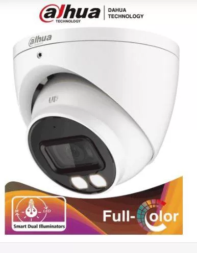 DAHUA HAC-HDW1239TN-IL-A - Camara Domo de 2 MP/Dual Inteligente+Full Color/ 2.8 mm/ 107°/ Microfono/ WDR Real de 130 dB/ 40 Mts IR/ IP67
