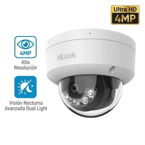 Domo IP de 4 Megapixel / Lente 2.8 mm / 30 mts IR / Micrófono Integrado / Exterior IP67 / PoE / WDR 120 / H.265+ / ONVIF