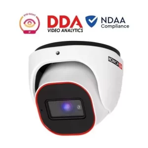 Camara domo IP 2 MP, Lente fijo 2.8mm (108°), IR hasta 20 mts, DDA2 (Reconocimiento facial), microfono, WDR, SD(128GB), IP67