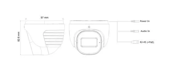 Camara domo IP 2 MP, Lente fijo 2.8mm (108°), IR hasta 20 mts, DDA2 (Reconocimiento facial), microfono, WDR, SD(128GB), IP67 - Imagen 3