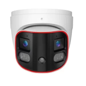 Cámara Domo panorámica IP 8 MP, Lente 2.8mm (180°), de dia detecta hasta 20 mts, IR hasta 20 mts,LED híbrido, DDA2, Microfono incorporado, WDR, IP67