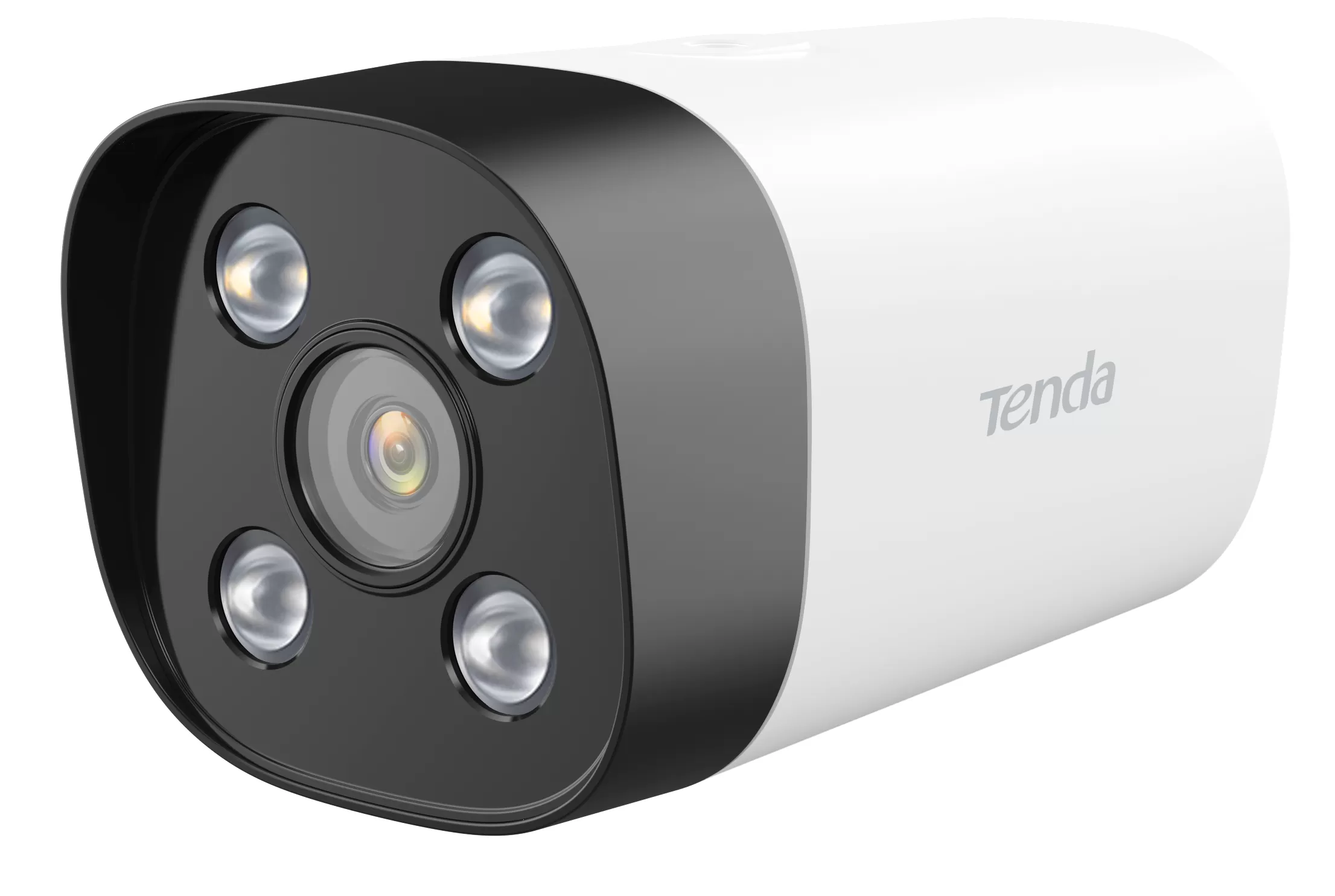 Camara formato bala con lente optico de 4MP (2560 * 1440) de alto rendimiento en interiores y exteriores, permite uso de NVR y monitoreo mediante app.