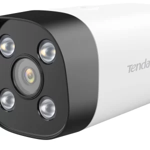 Camara formato bala con lente optico de 4MP (2560 * 1440) de alto rendimiento en interiores y exteriores, permite uso de NVR y monitoreo mediante app