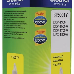 Botella de tinta Brother BT5001Y amarillo, rendimiento aproximado 5,000 páginas, compatible con DCPT220, DCPT520DW, DCPT720DW, MFCT920DW
