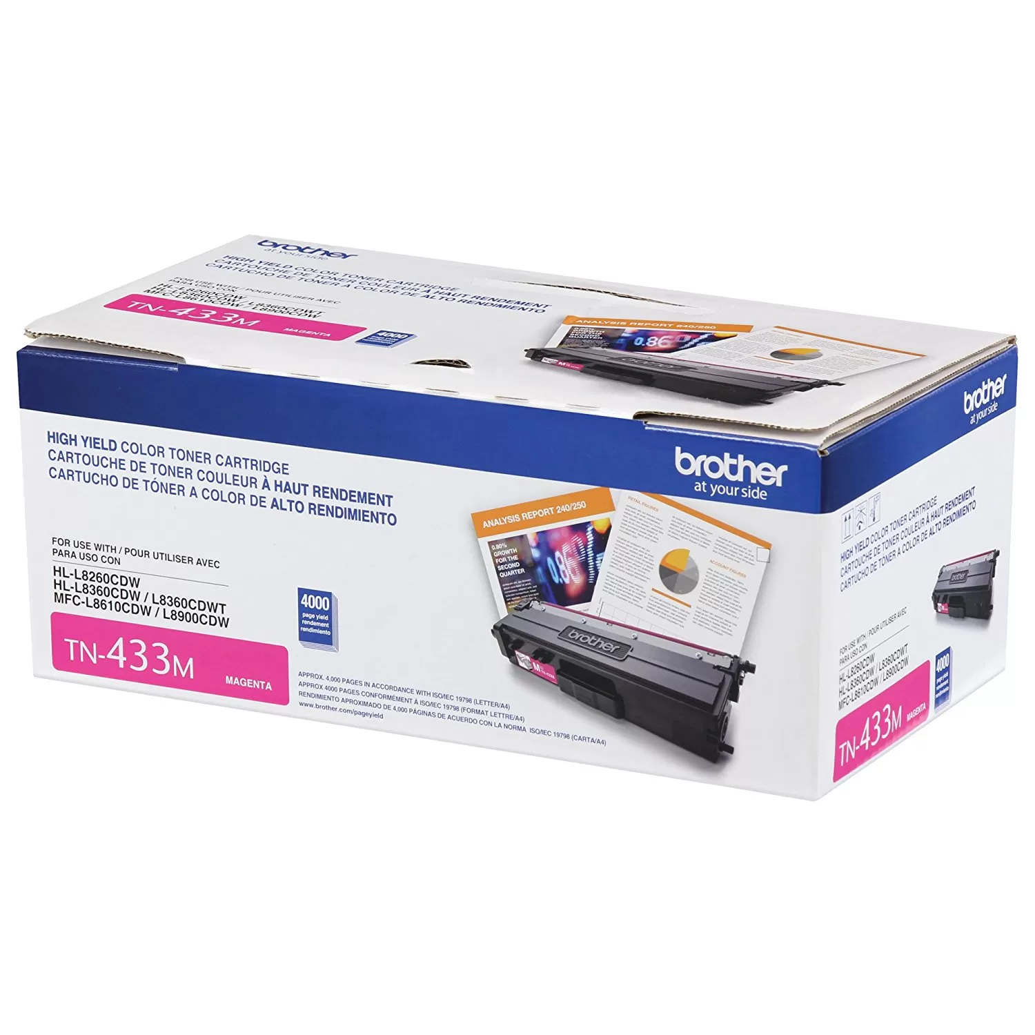 Tóner Brother TN433M magenta, rendimiento apróximado 4,000 páginas, compatible con MFCL8900CDW - Imagen 5