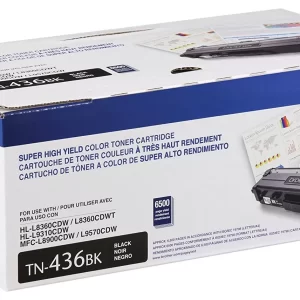 Tóner Brother Valor TN436BK negro, rendimiento aproximado 6,500 páginas, compatible con MFCL8900CDW, MFCL9570CDW, HLL9310CDW