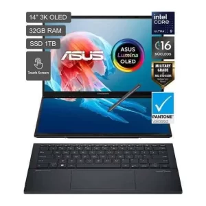 ASUS Zenbook Duo Intel Core Ultra 9 285H 32GB, 1TB, WIN11PRO, Intel Arc Intel AI Boost NPU up to 13TOPS Incluye funda y Stylus