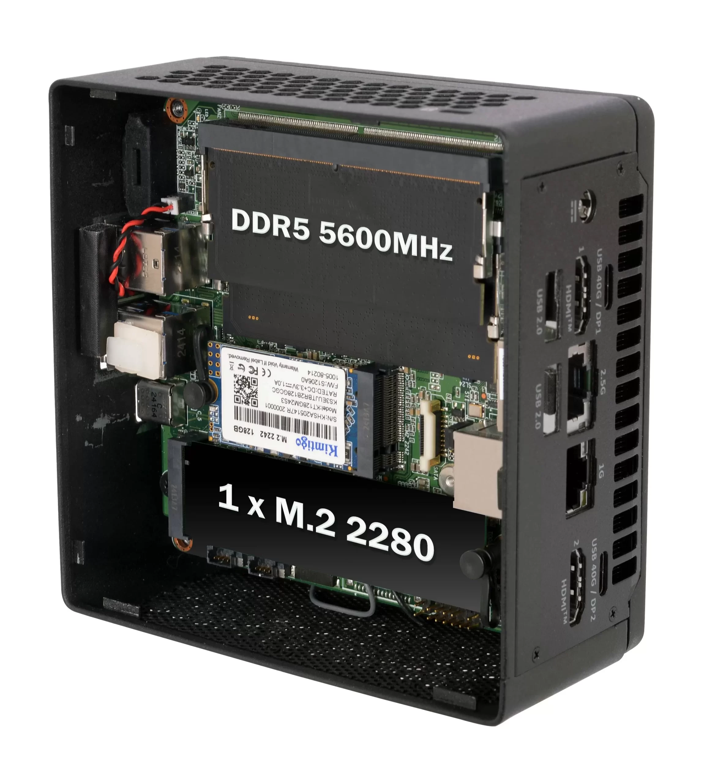 MINI PC ECS LIVA Z7 PLUS, CPU INTEL ULTRA 5 125H, BARBONE, RAM 2 x SO-DIMMs DDR5 (HASTA 96GB), ROM 1 x M.2 2280 PCIe (HASTA 1TB), SIN SISTEMA OPERATIVO. - Imagen 3