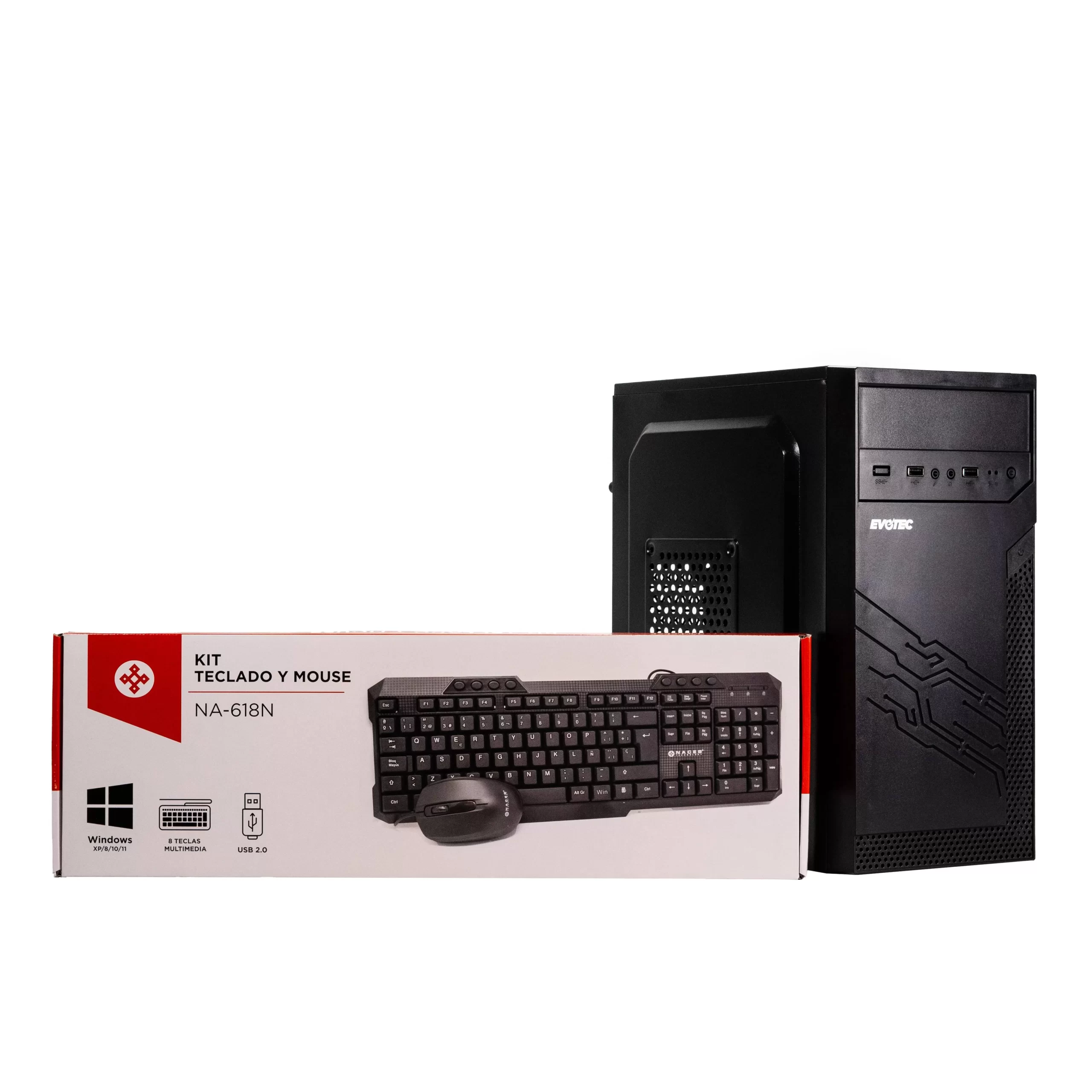 PC EVOTEC INTEL i3-12100, 8GB, SSD 240GB, WIN 11 PRO PRUEBA