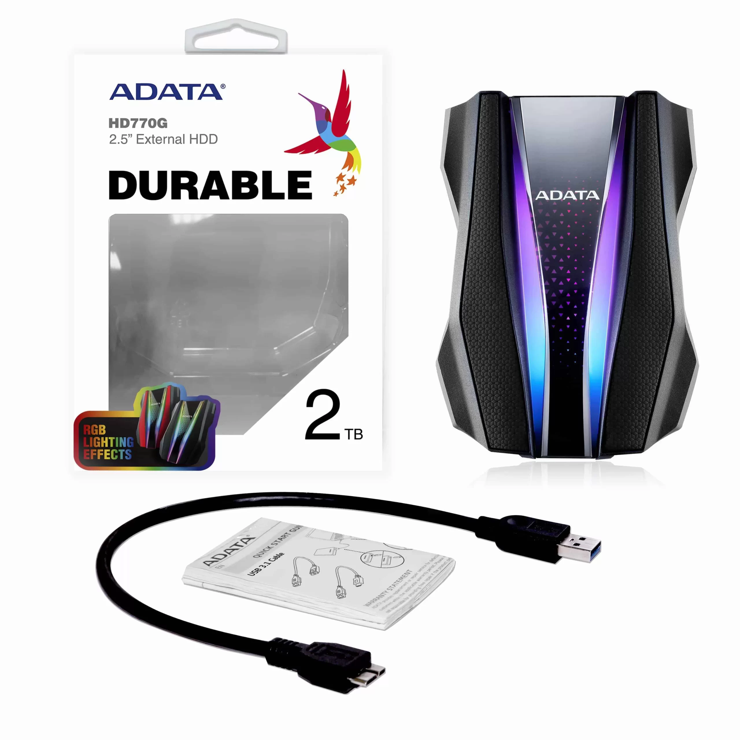 Disco Duro Externo ADATA HD770G, 2 TB, USB 3.2 Gen 1, 2.5 pulgadas, Negro - Imagen 6