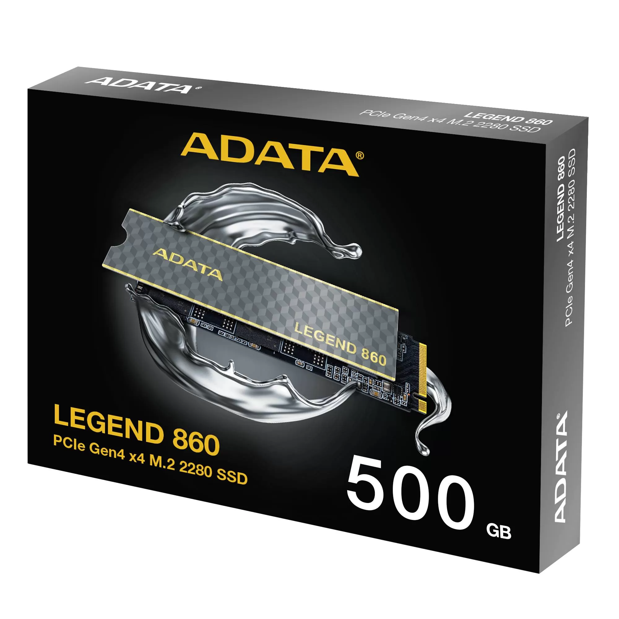 Unidad de Estado Sólido ADATA LEGEND 860 500GB PCIe Gen4x4 M.2 2280, Con disipador de aluminio. SLEG-860-500GCS - Imagen 3