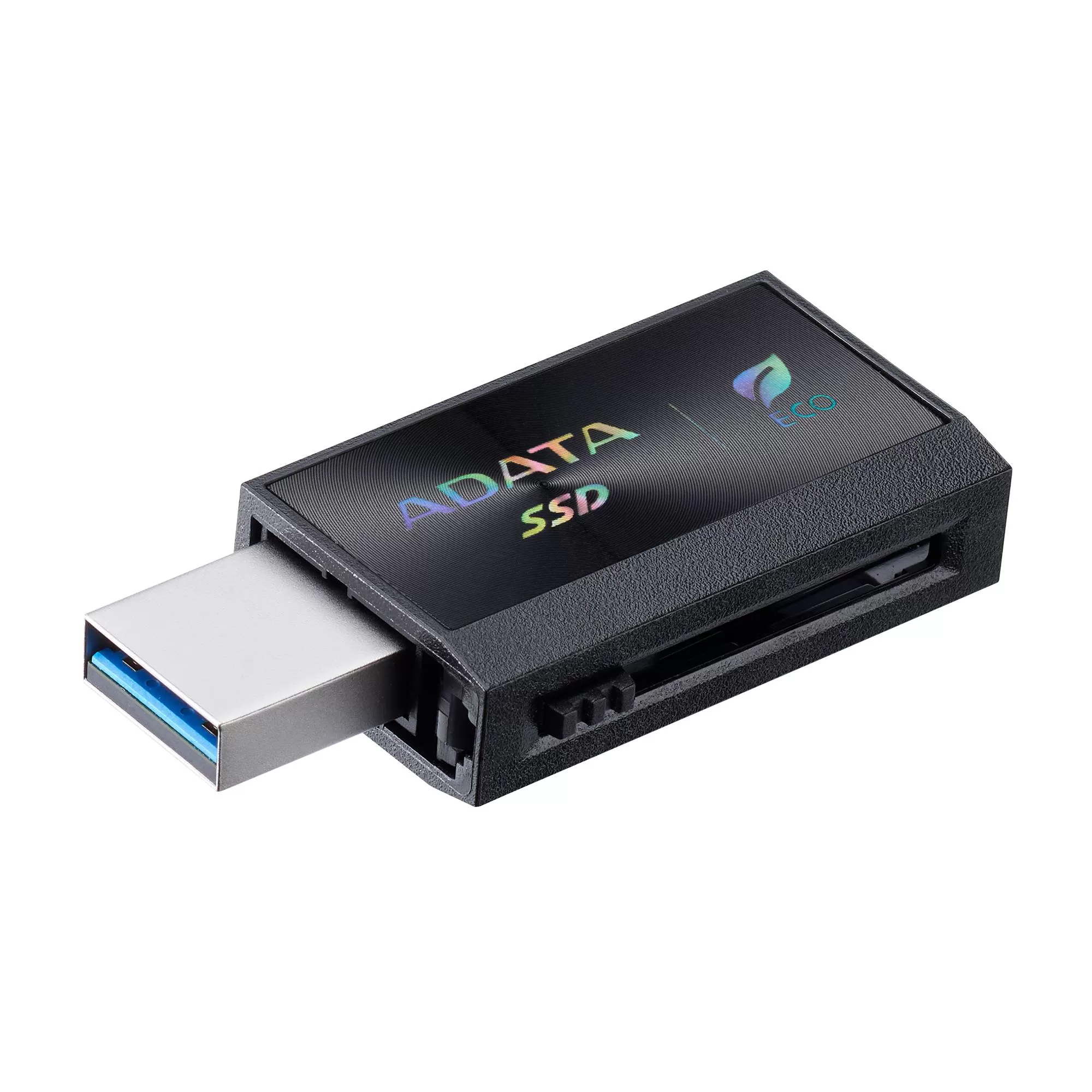 SSD Externo ADATA SC730 512GB. conectores dobles USB-C y USB-A integrados (USB 3.2 Gen2). 600 MB/s de lectura/escritura. Color NEGRO. SC730-512G-CACTI