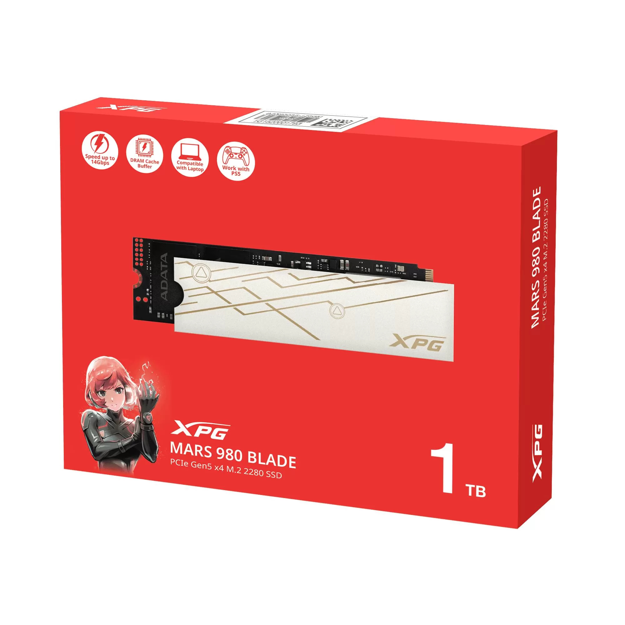 Unidad de Estado Sólido XPG MARS 980 BLADE 1TB PCIe Gen5 x4 M.2 2280, velocidades lectura/escritura sec. de hasta 14,000/13,000MB/s, SMAR-980B-1TCS - Imagen 4