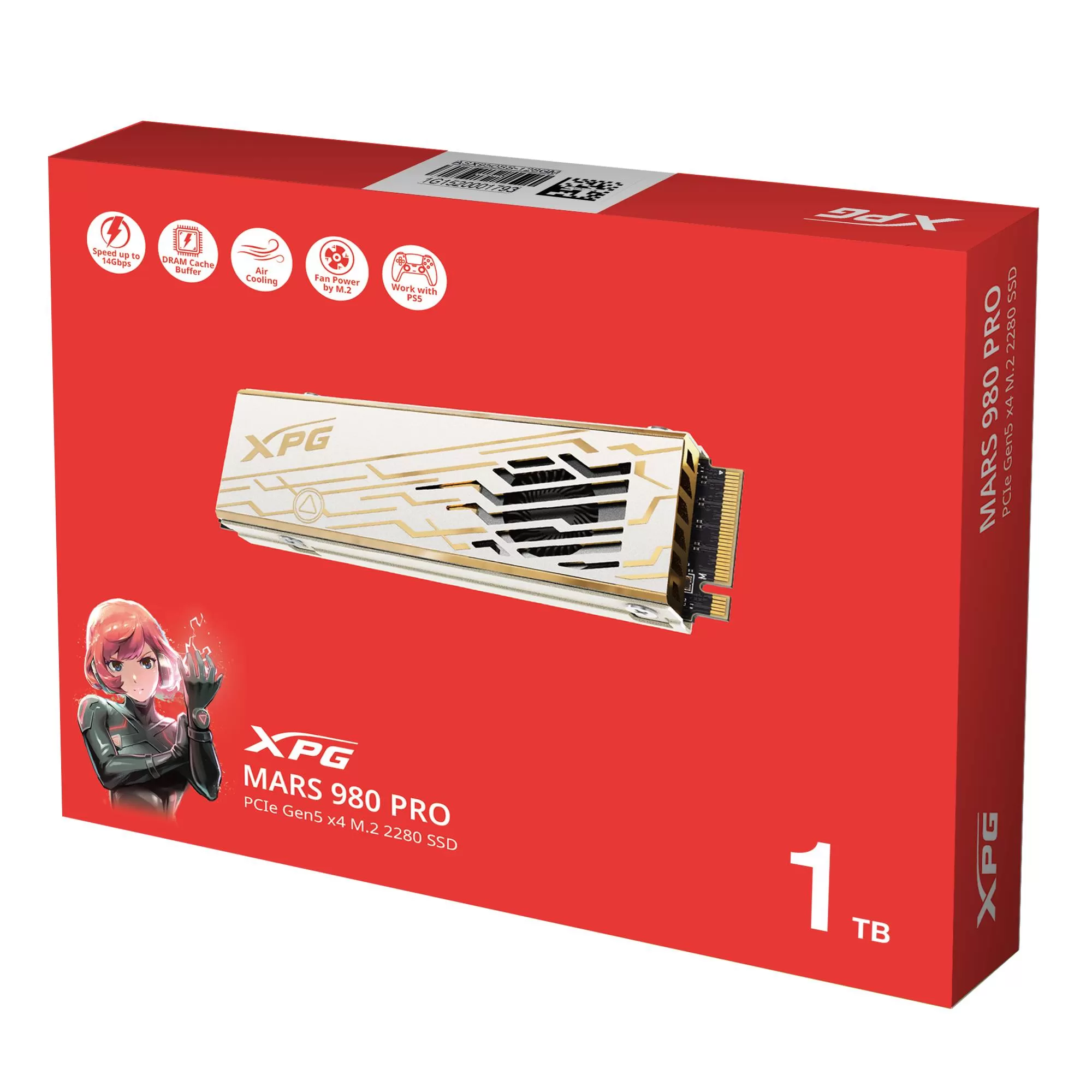 Unidad de Estado Sólido XPG MARS 980 PRO 1TB PCIe Gen5 x4 M.2 2280, velocidad lectura/escritura secuencia de hasta 14,000/13,000MB/s, SMAR-980P-1TCI - Imagen 4