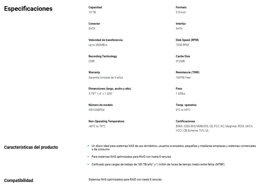 DD WD RED PLUS WD100EFGX 10TB 3.5