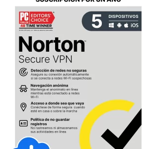ESD Norton WiFi VPN Privacidad Segura 5 Dispositivo 1 Año 21430704