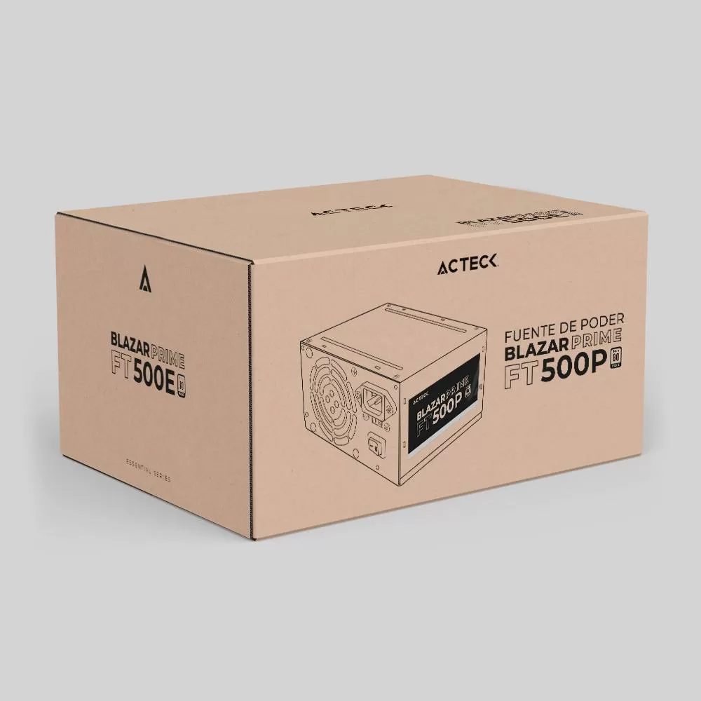 Fuente de Poder Blazar Prime ACTECK FT500P 500W. Ventilador: 80Mm. - Imagen 2