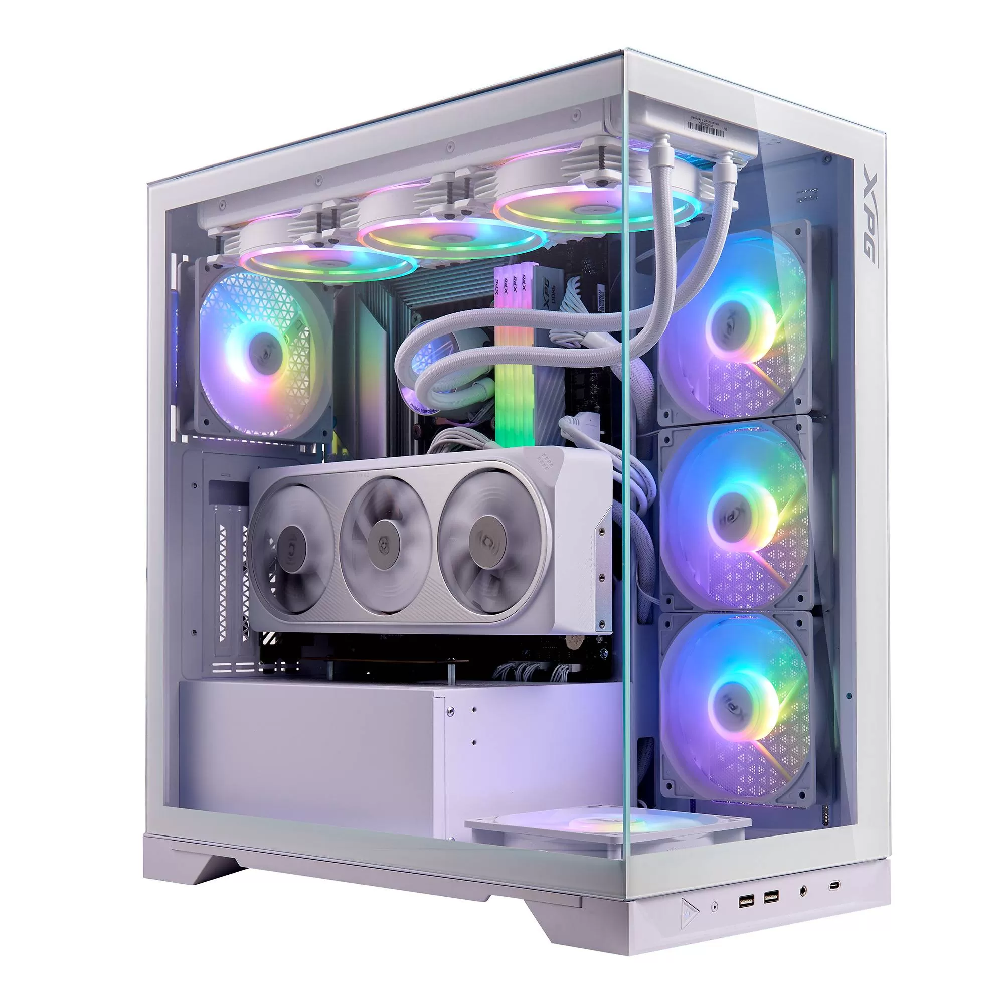 Gabinete GAMER XPG INVADER X. Media torre (ATX, Micro-ATX y Mini-ITX) Paneles de vidrio templado. Ventiladores incluidos. INVADERXMT-WHCWW - Imagen 4