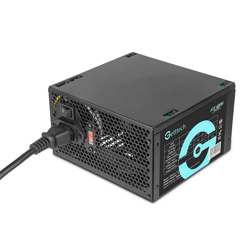 GETTTECH FUENTE DE PODER ATX 600W, VENTILADOR DE 120MM, MTBF 100,000 HORAS, EFICIENCIA ENERGETICA, NEGRO, MOD. GFS-60020 - Imagen 3