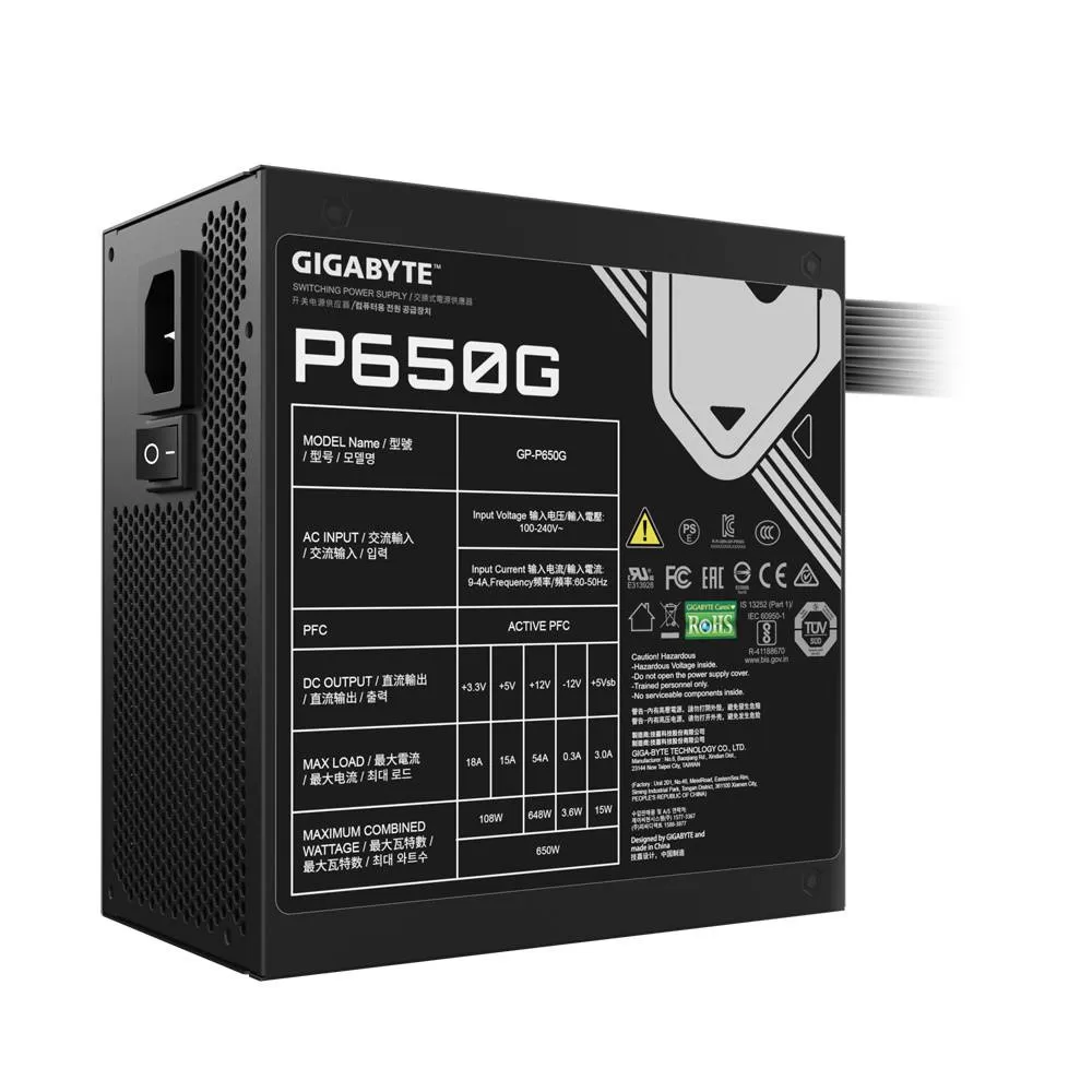 FUENTE DE PODER GIGABYTE GP-P650G-PG5, 650W, 80 PLUS GOLD - Imagen 2