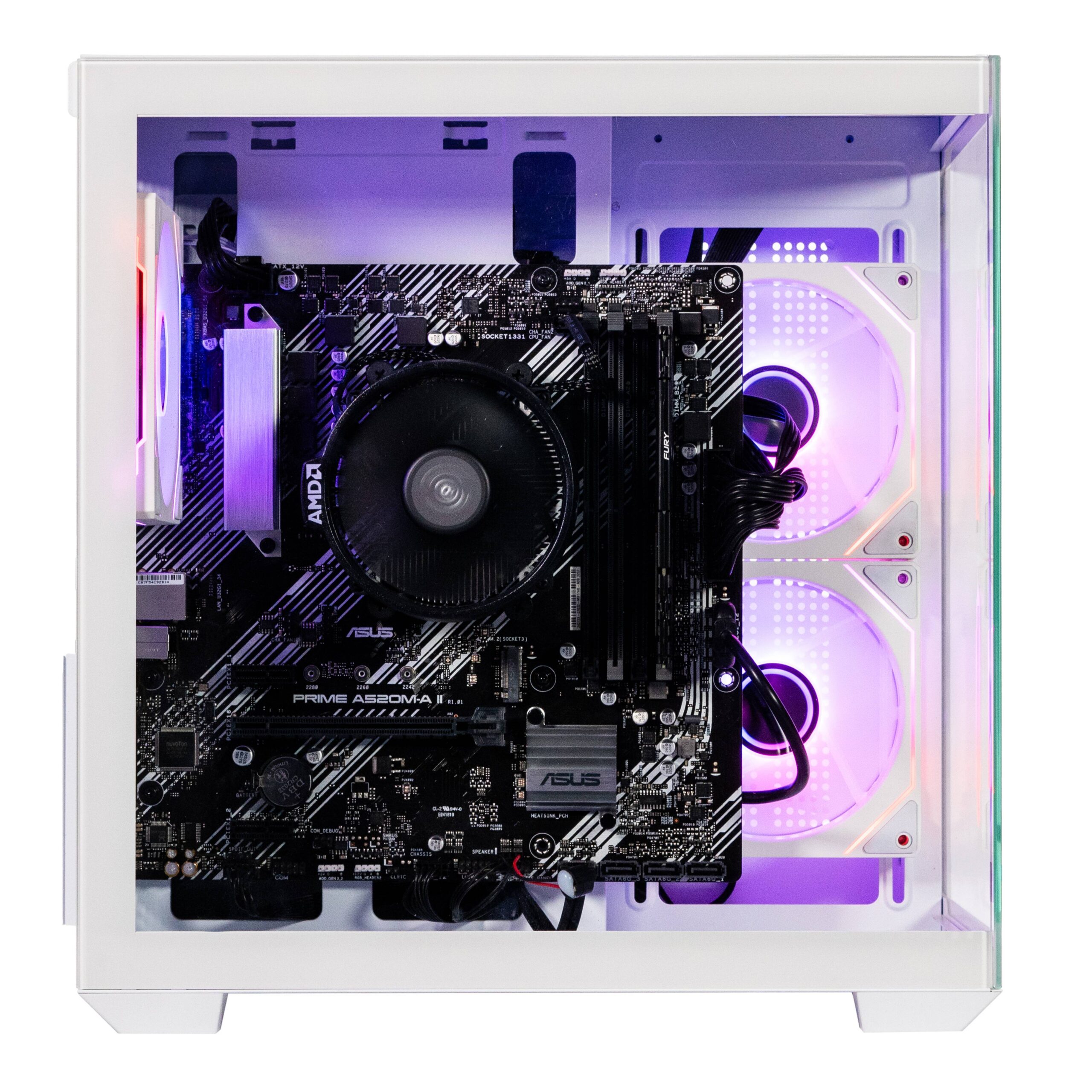 NACEB GABINETE GAMER C/VENTANA Cristal templado, Ventiladores 2 Laterales, 1 Posterior USB 3.0 x2, USB 2.0 x1 HD Audio/HD Micrófono x1 ARGB NA-0636B - Imagen 2