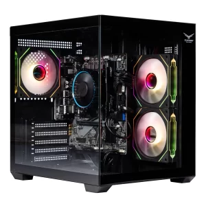 NACEB GABINETE GAMER C/VENTANA Cristal Templado, Ventiladores 2 Laterales 1 Trasera RGB, USB 3.0: 1/usb 2.0:1 HD audífonos/HD micrófono, Negro NA-0636N