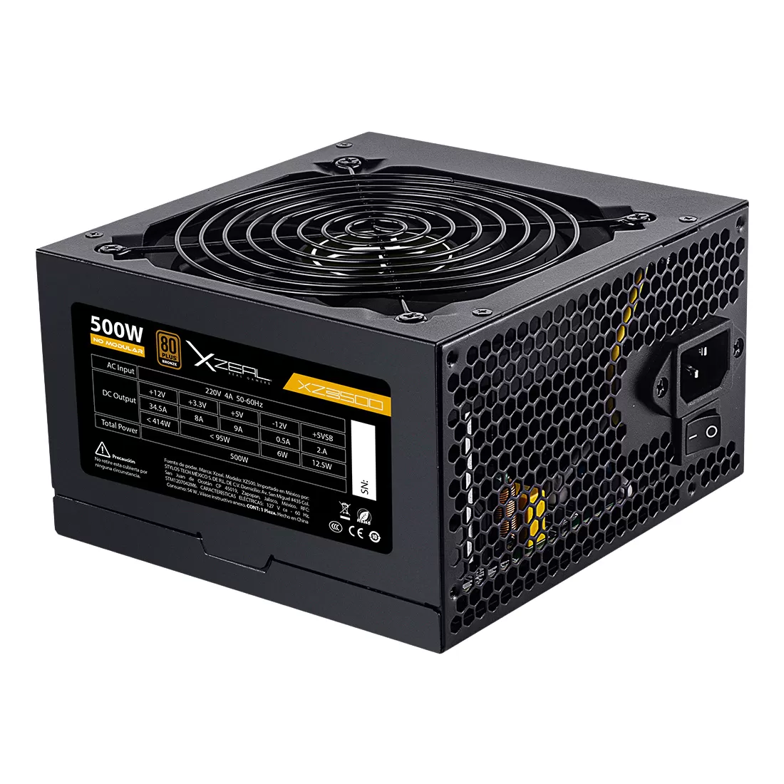 FUENTE DE PODER XZ500 ATX 500W NEGRO. XZPS500B - Imagen 3