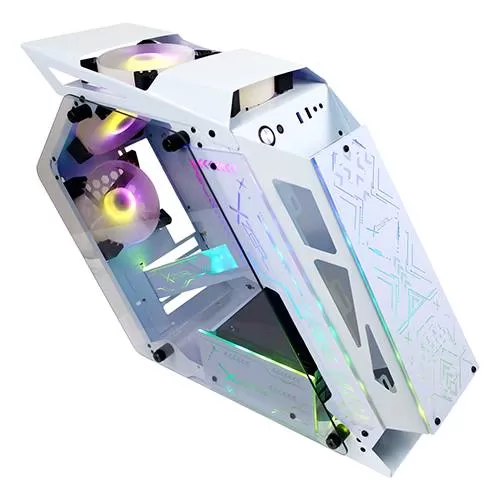 Gabinete Gamer Micro ATX/Mini ITX IR02 XZGAIRRGBW Blanco. - Imagen 2