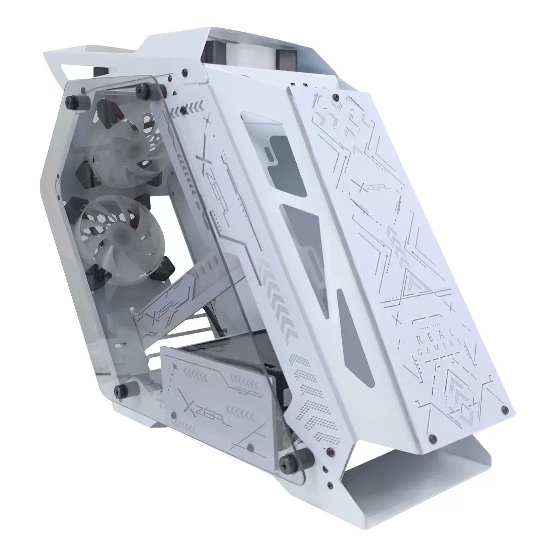 Gabinete Gamer Micro ATX/Mini ITX IR02 XZGAIRRGBW Blanco. - Imagen 3