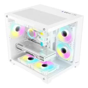 Gabinete Xzeal Panzer II Cubo M-ATX/ITX XZGAMC2W Espacio para Disco Duro 1 x 3.5 HDD, 2 x 2.5 SSD