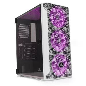 YEYIAN GABINETE HOLLOW SERIE 2500 CAMUFLAGE BLANCO, MEDIA TORRE, ITX, MICRO ATX, ATX, EATX, 7 RANURAS DE EXPANSION, SIN VENT INC, YHG-49704