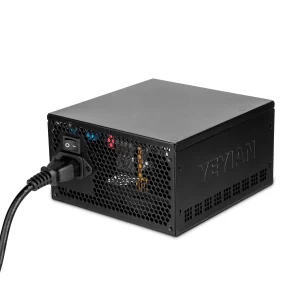 YEYIAN FUENTE DE PODER PEGASUS, ATX 3.0, 1000W, 80+ PLATINO, PCI-E GEN5, PROTECCION OCP/OVP/UV/SCP/OTP/OLP, VENTILADOR DINAMICO 140MM, YFP-1K031-01