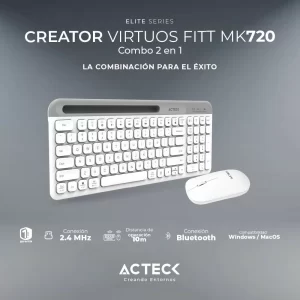 Kit Teclado y Mouse Acteck Creator Vituos Silk MK720 Elite Series