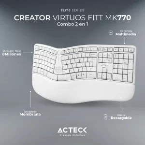 Kit Teclado y Mouse Acteck Creator Vituos Fitt MK770 Elite Series