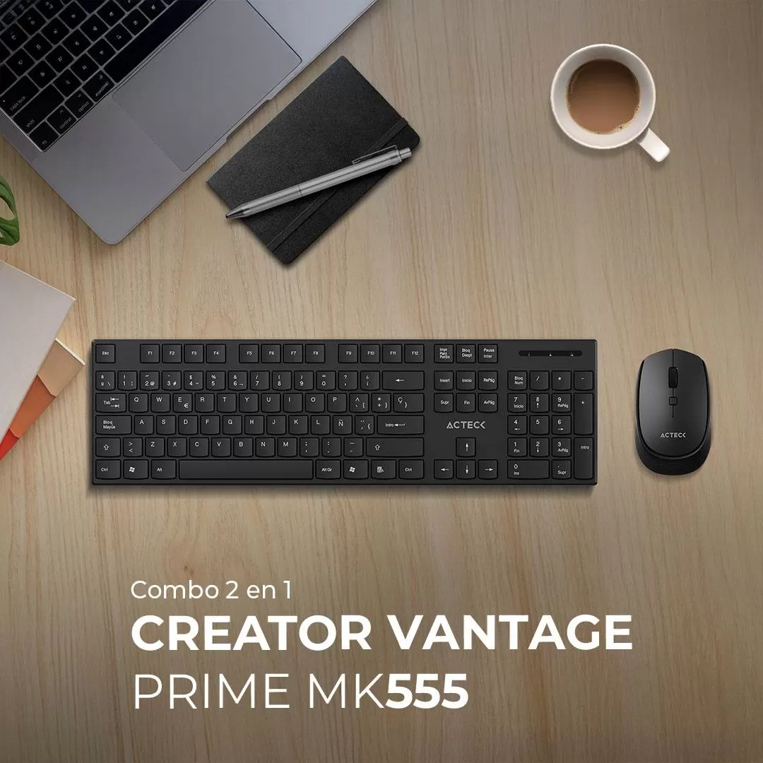 Kit Teclado y Mouse Acteck CREATOR VANTAGE PRIME MK555 Teclado y Mouse Inalámbrico - Imagen 3