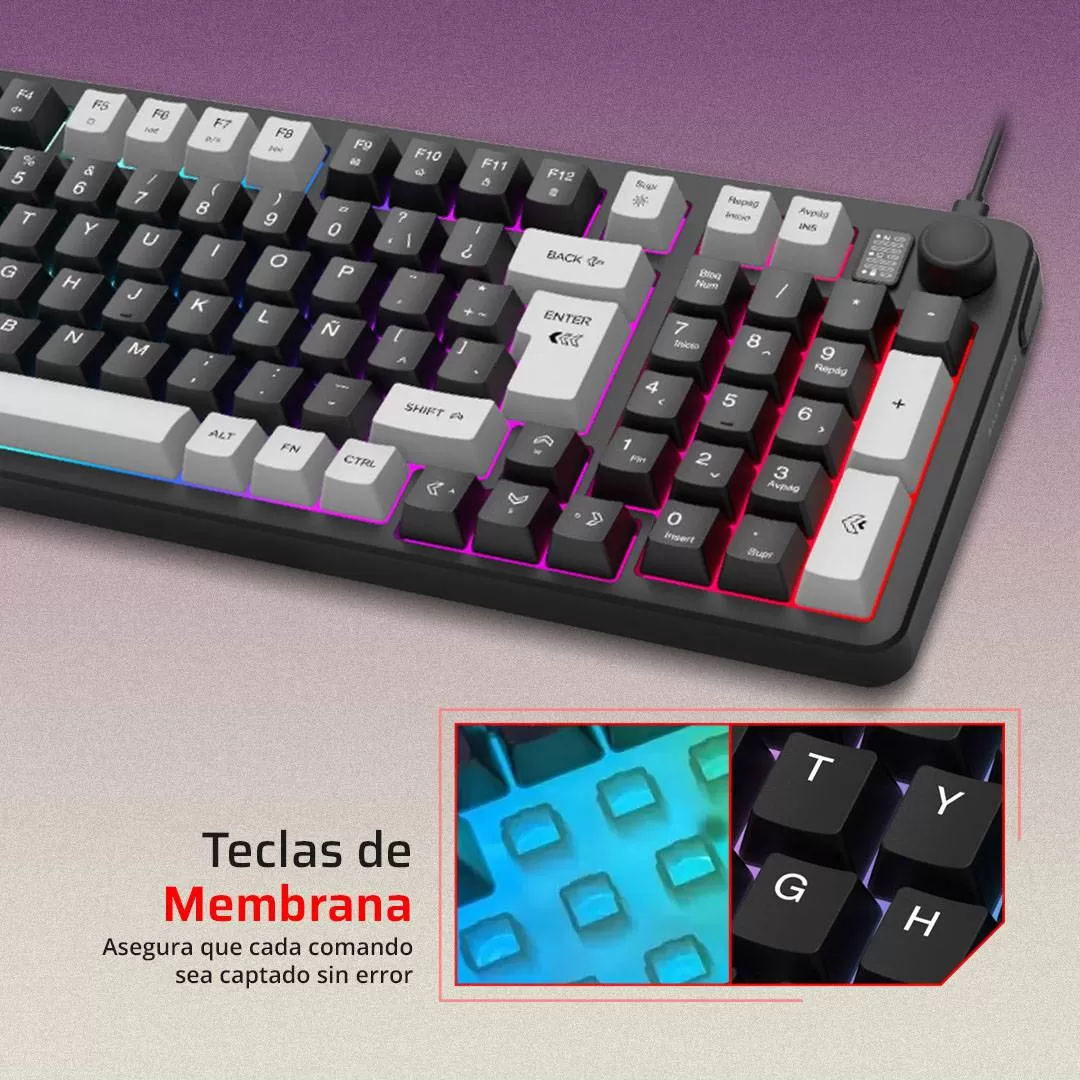 Kit Teclado y Mouse Squad Conquest MG515 Balam Rush Azender Series, Iluminacion RGB, Color Negro. AC-940443 - Imagen 3
