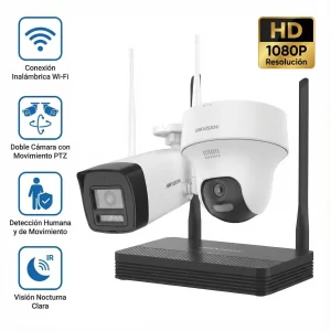 Kit IP Inalámbrico 2 Megapíxel, NVS WiFi 4 canales video hasta 4MP