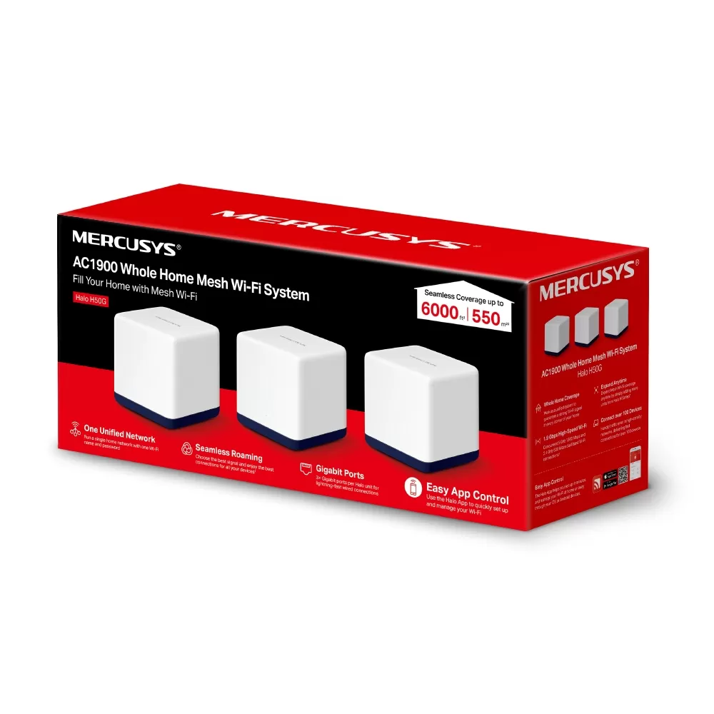 SIST. WIFI PARA TODO EL HOGAR AC1900 HALO H50G(3-PACK) CON DOBLE BANDA Y CONTROL DESDE LA APLICACIÓN - Imagen 5
