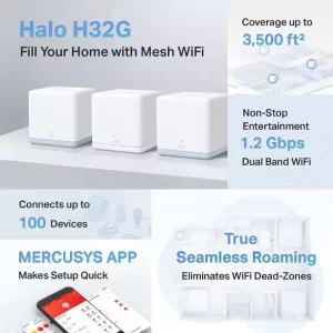 Sistema Wi-Fi en mesh para toda la casa AC1200 (Halo H32G(3-pack)