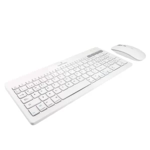 Kit Teclado + Mouse Recargable Inalámbrico+ BT Zebrary Color Blanco | PERFECT CHOICE