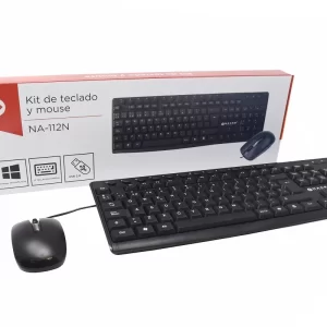 Kit de teclado y mouse Naceb Technology, Estándar, Negro