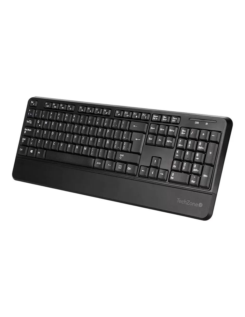Teclado y Mouse PROOF COMBO TZCOMBINA07 TECHZONE , color negro, 105 teclas, 1200 DPI, compatibilidad con Windows y MacOS
