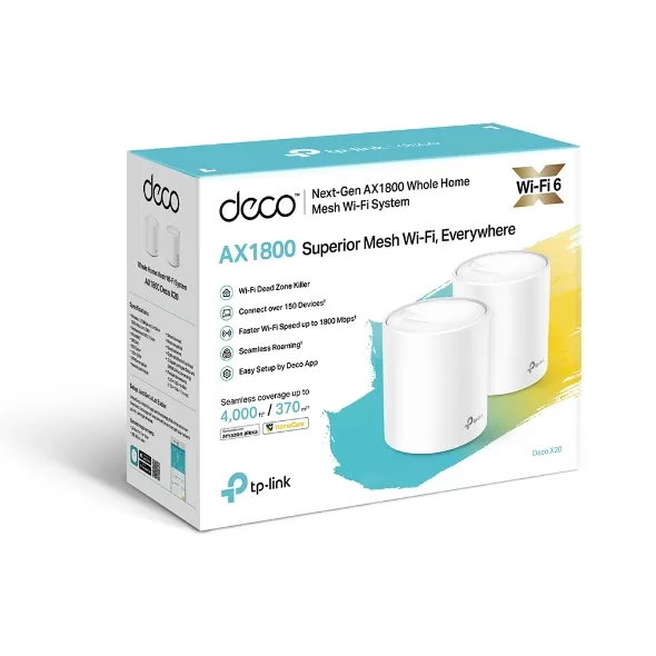 SISTEMA WIFI MESH AX1800 DECO X20(2-PACK) PARA CONEXIONES EN TODO EL HOGAR - Imagen 2